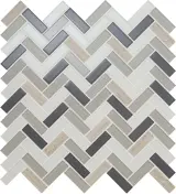 Serentina Tranquility 12×13 Herringbone Mosaic Glossy