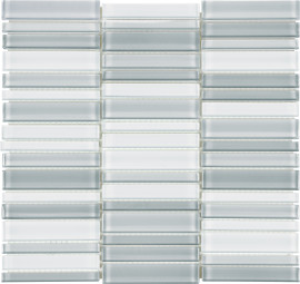 Bliss Element Glass Shades Of Grey Blend 12×11 Blend Stacked Mosaic