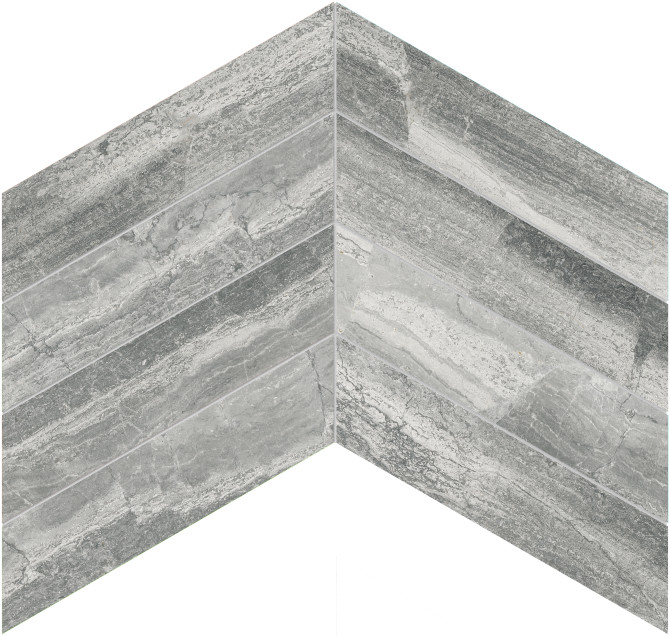 Volcana Notte 2×9 Chevron Mosaic Honed