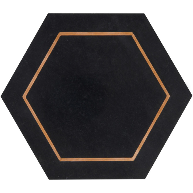 Ellington Ebony & Copper 5″ Savoy Decoratve Tile Honed
