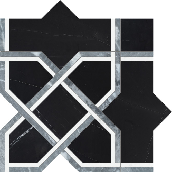 Waterjet Stone Mosaics Monochromo 10×10 Madina Mosaic Polished