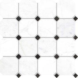 Concert White 12×12 Octagon Mosaic Matte