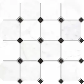 Concert White 12×12 Octagon Mosaic Matte