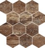 Travertine Bold 9×11 Hexagon Mosaic Matte