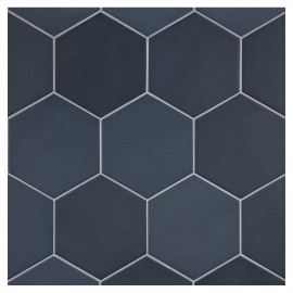 TrueTones Porcelain 16 Shades Of Twilight Blue Matte 5-1/2″ Hexagon