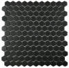 Hexes And O’S Black 1″ Hexagon Mosaic Matte