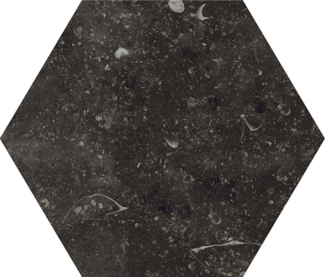 Concert Black 7×6 Hexagon Field Tile Matte Rectified