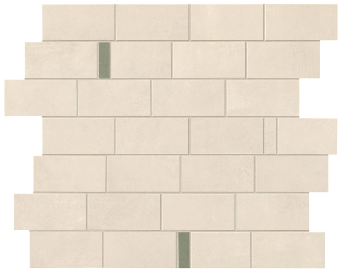 Boost Pro Ivory With Olive 1×3 Minibrick Mosaic Wall Tile