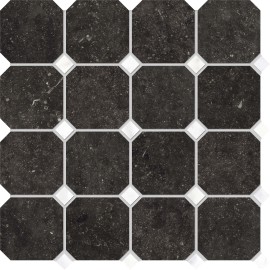 Concert Black 12×12 Octagon Mosaic Matte