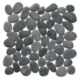 Pebble Medan Charcoal 12×12 Perfect Pebble Mosaic Matte