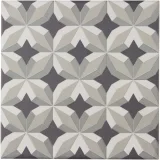 Encaustic Echoes Obsidian 8×8 Flourish Decorative Tile