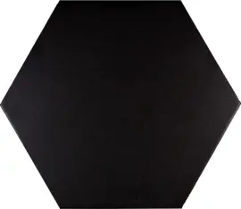 Sol Black 8×9 Hexagon Field Tile Semi-Matte