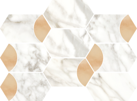 Eesome Gray 10×14 Copper Hex Decorative Tile Polished Rectified