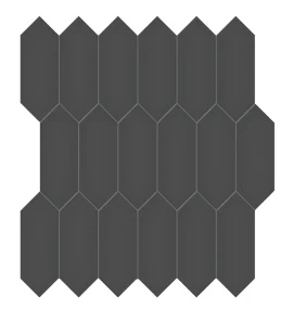 Nantucket Black 2×5 Picket Mosaic Glossy