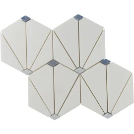 Accent Bleu Multicolor 9×11 Hexy Mosaic Polished