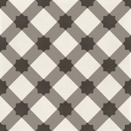 D_Segni Chalk/Mud/Midnight/Sand Blend 8×8 Plaid Decorative Tile Matte