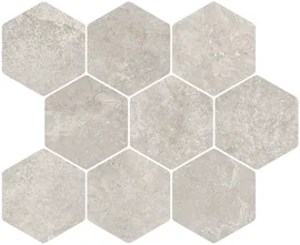 Rendezvous Cross Cut Gray 11×13 Hexagon Mosaic Matte Rectified