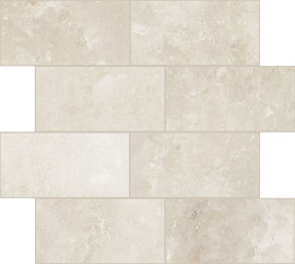 Rock Salt White Gold 3×6 Muretto Mosaic Polished Rectified
