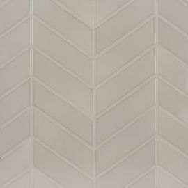 6th Avenue Fog 2×6 Chevron Mosaic Glossy