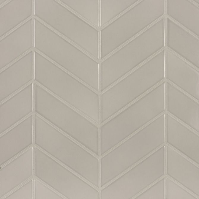 6th Avenue Fog 2×6 Chevron Mosaic Glossy