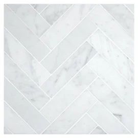 Stone Mosaic Collection Italian Carrara Light Select Polished 2×6 Herringbone Mosaic Polished Stone Mosaic Collection Italian Carrara Light Select Polished 2×6 Herringbone Mosaic Polished