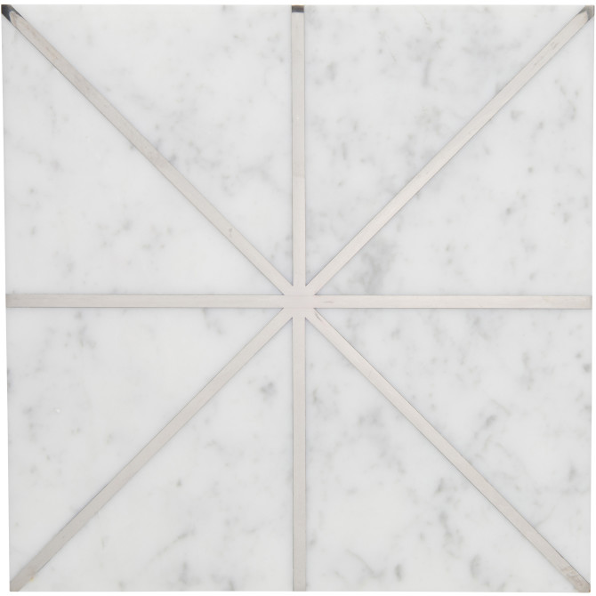 Ellington Carrara & Steel 12×12 Carlyle Decorative Tiel Honed