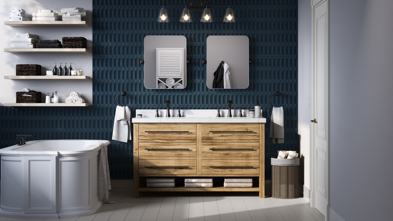 Santorini Thera Decorative Navy and White 2x6   