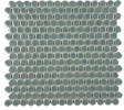 Hexes And O’S Teal 3/4″ Penny Round Mosaic Glossy