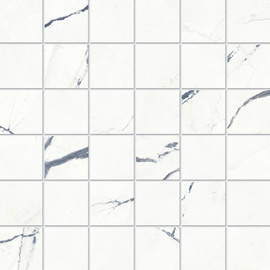 Beyond Calacatta Ocean White 2×2 Mosaic Matte
