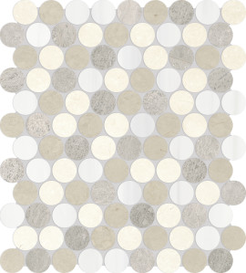 Waterjet Stone Mosaics Dune 1-1/4″ Penny Round Mosaic Honed