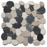 Pebble Poppy Seed 12×12 Level Pebble Mosaic Honed