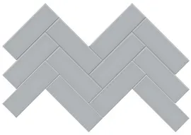 Nantucket Blue 8×16 Herringbone Mosaic Glossy
