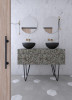 Love Affairs Calacatta Hexagon 8x9 and Petra Grey Hexagon 8x9