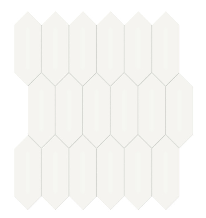 Nantucket White 2×5 Picket Mosaic Glossy