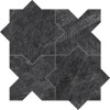Beyond Taj Mahal Noir 11×11 Star & Cross Mosaic Silk