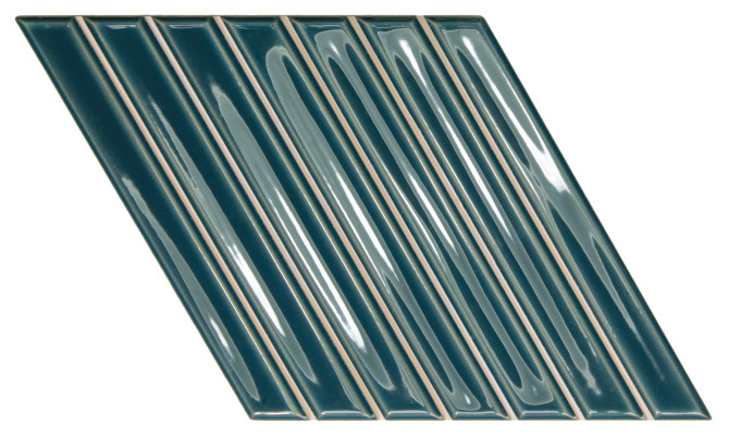 Spike Bars Peacock 6×10 A Decorative Tile Gloss