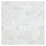 Basic Mosaic Collection Italian Carrara Light Select 1×1 Offset Square Mosaic Honed