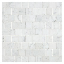 Basic Mosaic Collection Italian Carrara Light Select 1×1 Offset Square Mosaic Honed