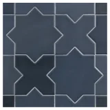 TrueTones Porcelain 16 Shades Of Twilight Blue Matte Crossing Star Pattern