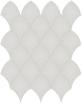 Nantucket Light Gray 11×13 Scallop Mosaic Glossy
