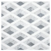 Pietra Visivo Collection Thassos Select Polished, Italian Carrara Dark Select Polished, And Bardiglio Polished 10×11 Verona Mosaic Polished
