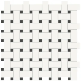 Nantucket Black 12×12 Basketweave Mosaic Matte