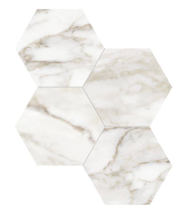 La Marca Calacatta Paonazzo 6″ Hexagon Mosaic Polished