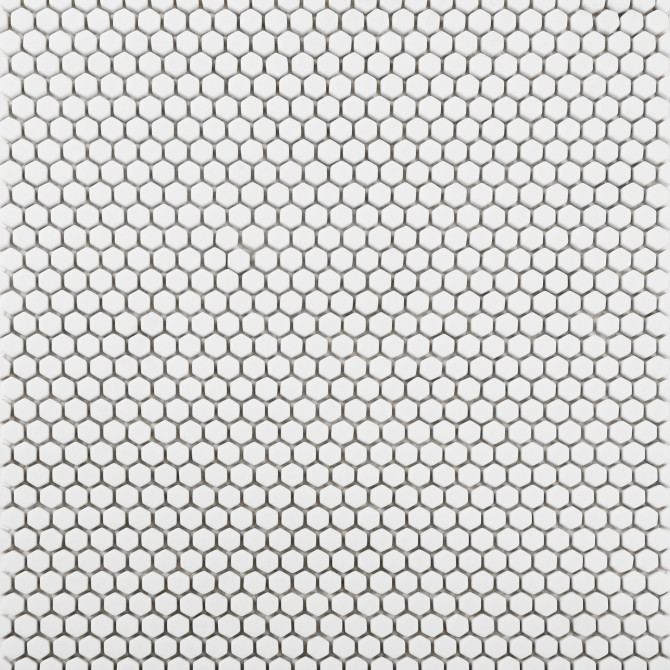 Nano White 3/8″ Hexagon Mosaic