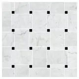 Basic Mosaic Collection Italian Carrara Light Select And Nero Marquina Select 11x11x Bold Basketweave Mosaic Mixed
