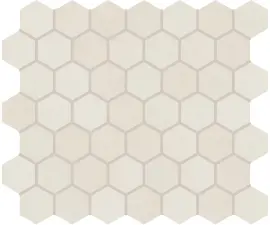 Moroccan Concrete Off White 2×2 Hexagon Mosaic Matte