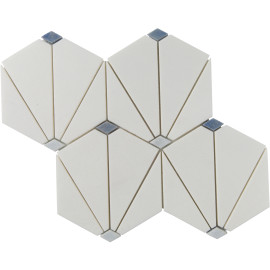 Accent Bleu Multicolor 9×11 Hexy Mosaic Polished