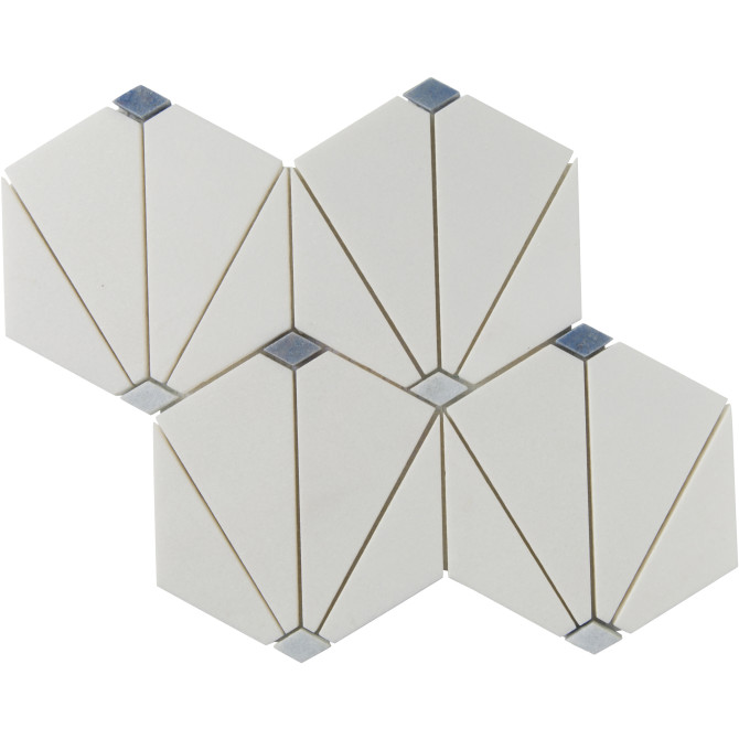 Accent Bleu Multicolor 9×11 Hexy Mosaic Polished