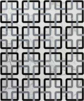 Jet Set Calacata 7×8 Poolside Mosaic Honed