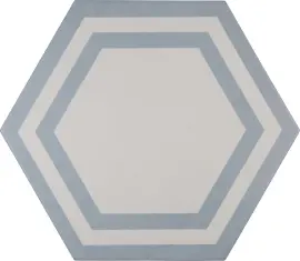 Sol Azure 8×9 Hexagon Deco Field Tile Semi-Matte
